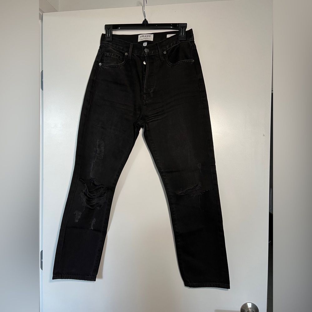 Frame le original black wash frayed denim size 25